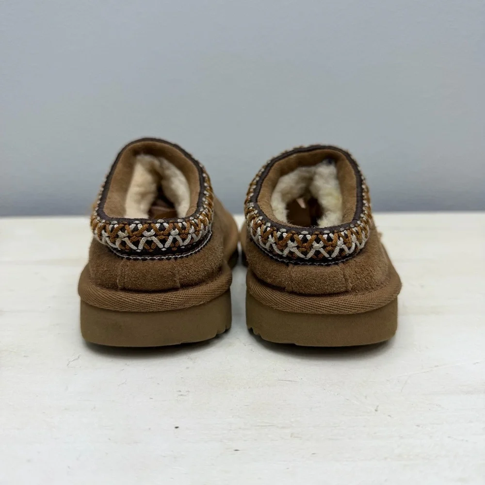 Ugg Brown Suede Kids Tasman Slippers Size 9